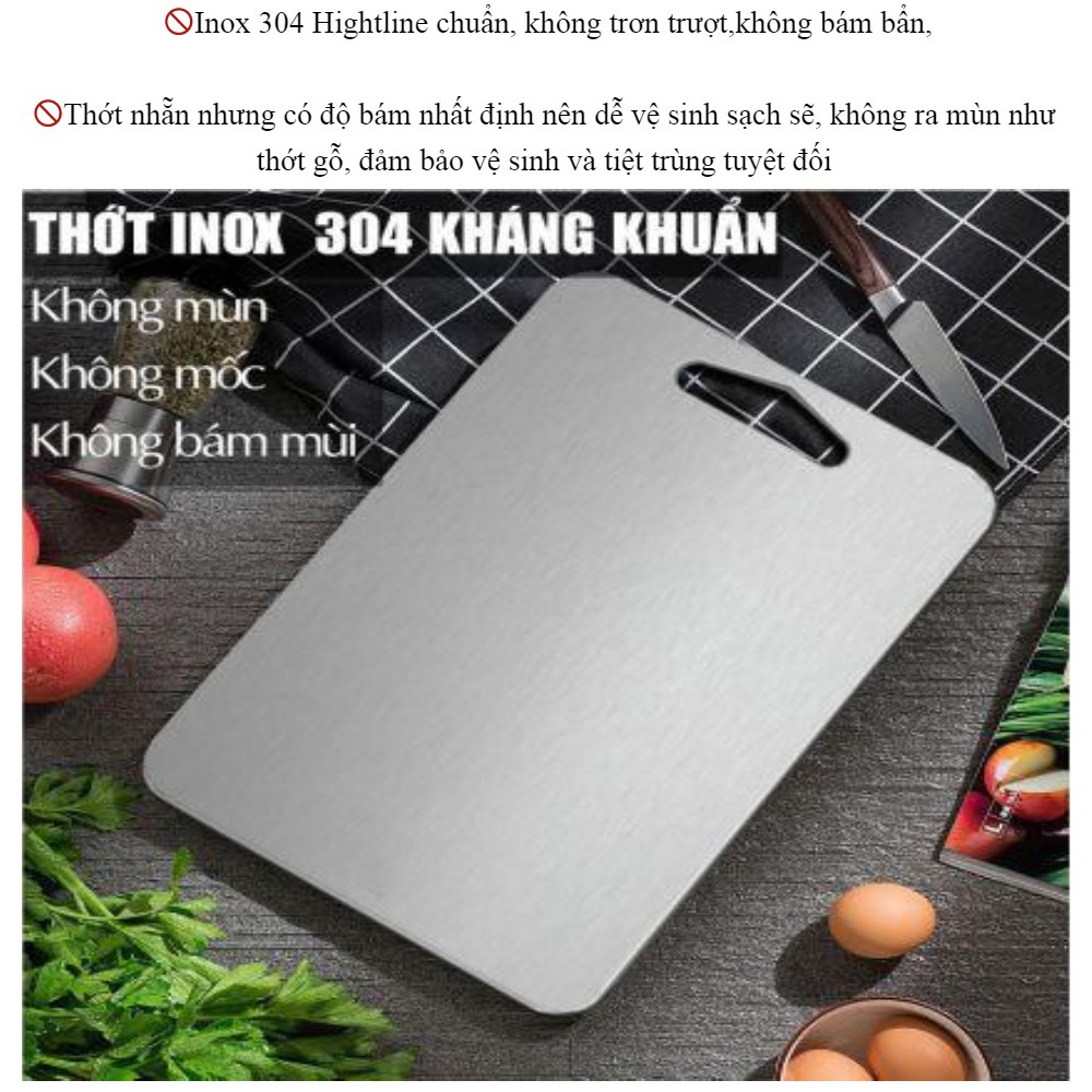 Thớt inox 304 an toàn chống thấm chống nấm mốc kháng khuẩn