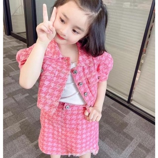Set ziczac hồng cho bé gái