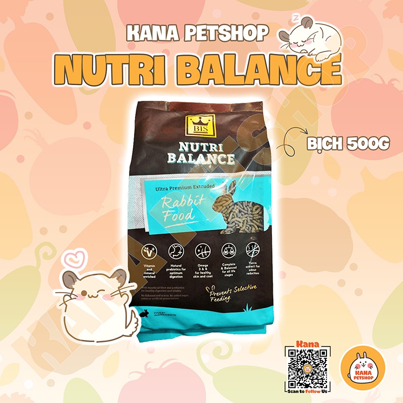 Cỏ Nén NUTRI BALANCE 🐹FREESHIP🐹 500G Cỏ nén Nutri Balance Thức Ăn Dinh Dưỡng Dành cho Thỏ, Sóc Bắc Mỹ