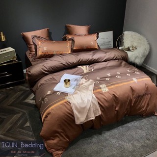 Bộ THƯƠNG HIỆU CAO CẤP set chăn ga gối món 6 mónLỤA LOUIS VUITTON x ORIGINAL 100% Hàn Quốc
