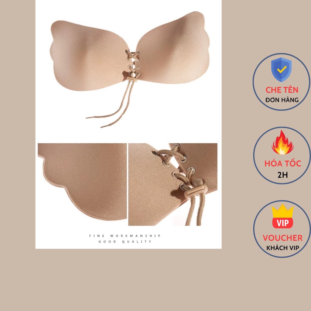 Miếng Dán Nâng Ngực Ibra's Store Dây Rút Tạo Khe Sexy, Miếng Dán Ngực Ti Tàng Hình Hỗ Trợ Dính Chống Tuột PK6