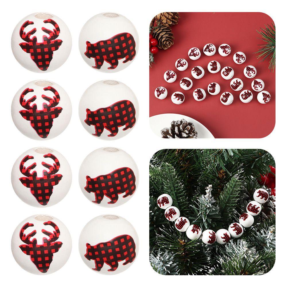 ESPO Bộ 10 Hạt Gỗ Trang Trí Giáng Sinh