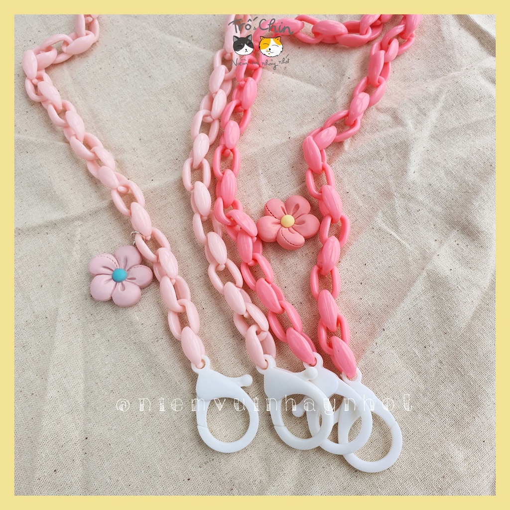 Dây đeo kính đeo khẩu trang xích acrylic nhiều màu Chubby Candy [GẮN TÊN HANDMADE]