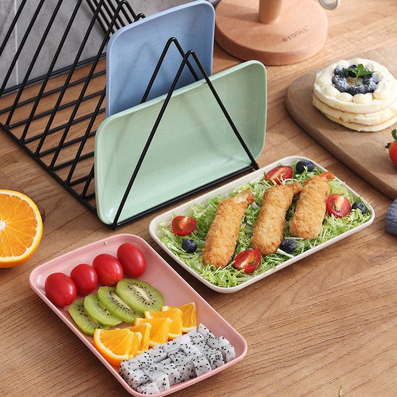 Đĩa Đựng Mì Ý/Bánh Mì Hình Chữ Nhật Bằng Sợi Lúa Mì