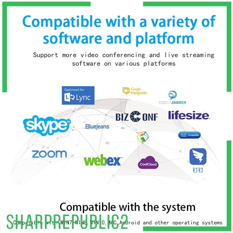 Webcam Sharprepublic2 Usb 2k 1080p Kèm Mic Cho Pc Laptop