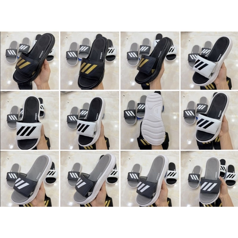 Dép Alphabounce  quai ngang nam nữ 3 sọc chất xịn VN