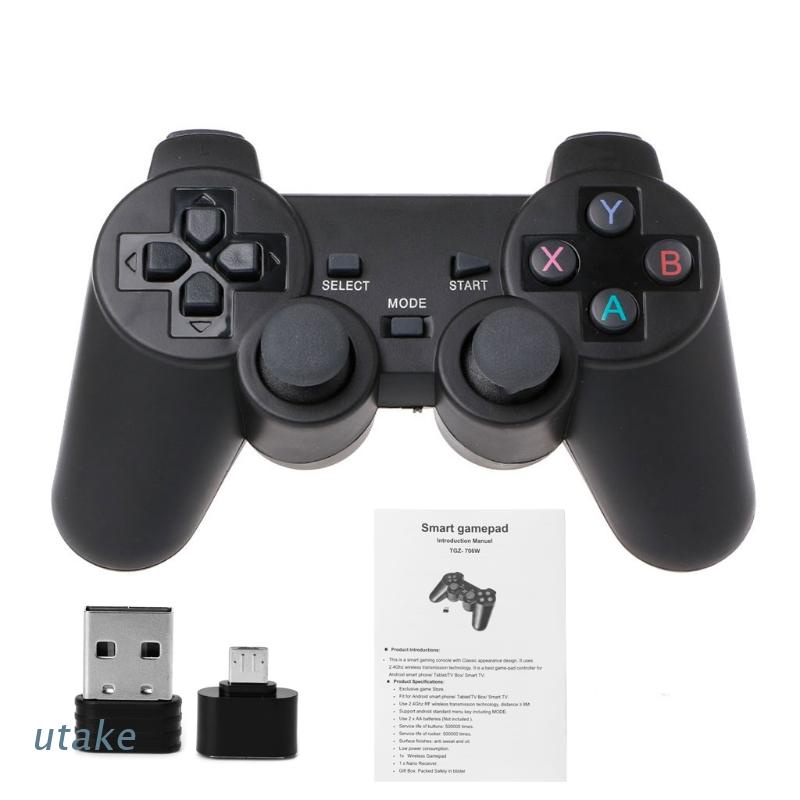 Bộ Điều Khiển Không Dây Utake 2.4g + Đầu Chuyển Đổi Micro Usb Otg Cho Ps3 Android Phone Tv Box