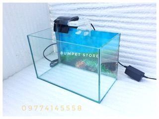 Bể cá mini 30*15*18cm kèm lọc thác và đèn led( có tranh nền)