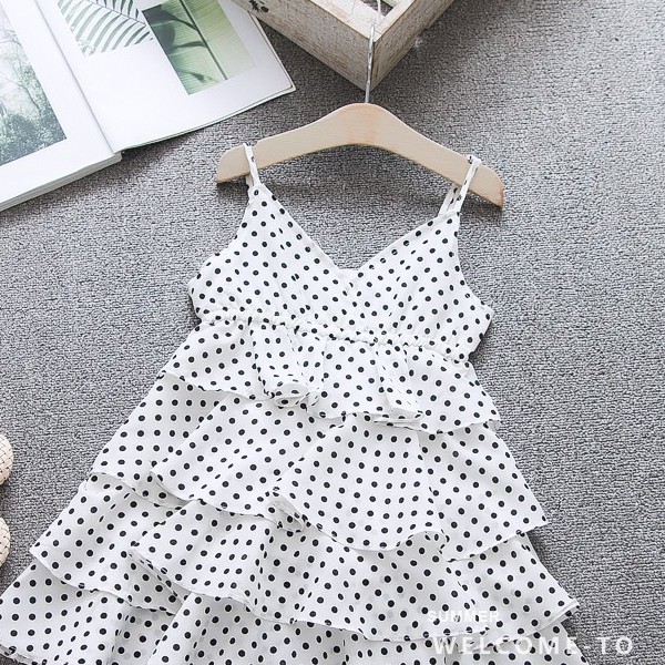 Váy dây chấm bi bé gái size 12-20kg