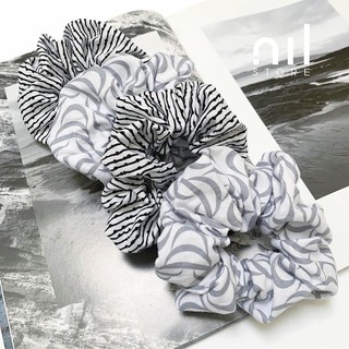 Scrunchies - Nil Store - Dây buộc tóc phong cách Hàn Quốc tông đen trắng chọn theo màu hoạ tiết