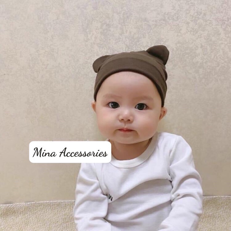 Mũ cotton tai chuột mickey cho bé - mũ trùm đầu