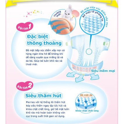 [Hàng nội địa Nhật] Tã dán Merries Newborn, dưới 5kg, (90 miếng + 6 miếng)