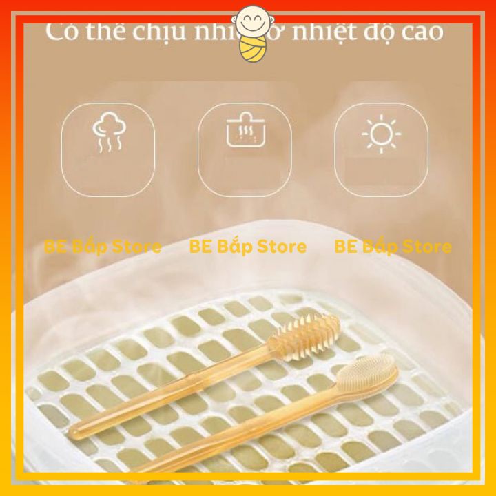 ⚡BÁN LỖ XIN ĐÁNH GIÁ 5 SAO⚡ Combo Rơ Lưỡi Và Bàn Chải Silicon Siêu Mềm Cho Bé 0-18 THÁNG Chống Nấm Lưỡi