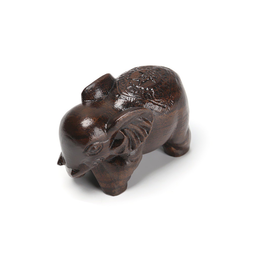 Tượng voi bằng gỗ mini tùy chọn màu sắc dùng trang trí