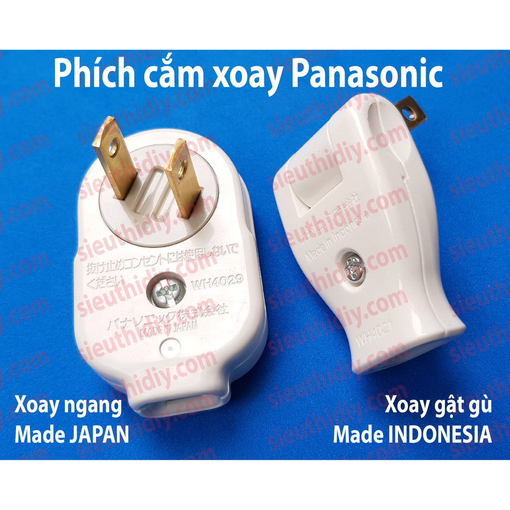 Phích cắm Panasonic Nhật xoay ngang, xoay gật gù 180 độ