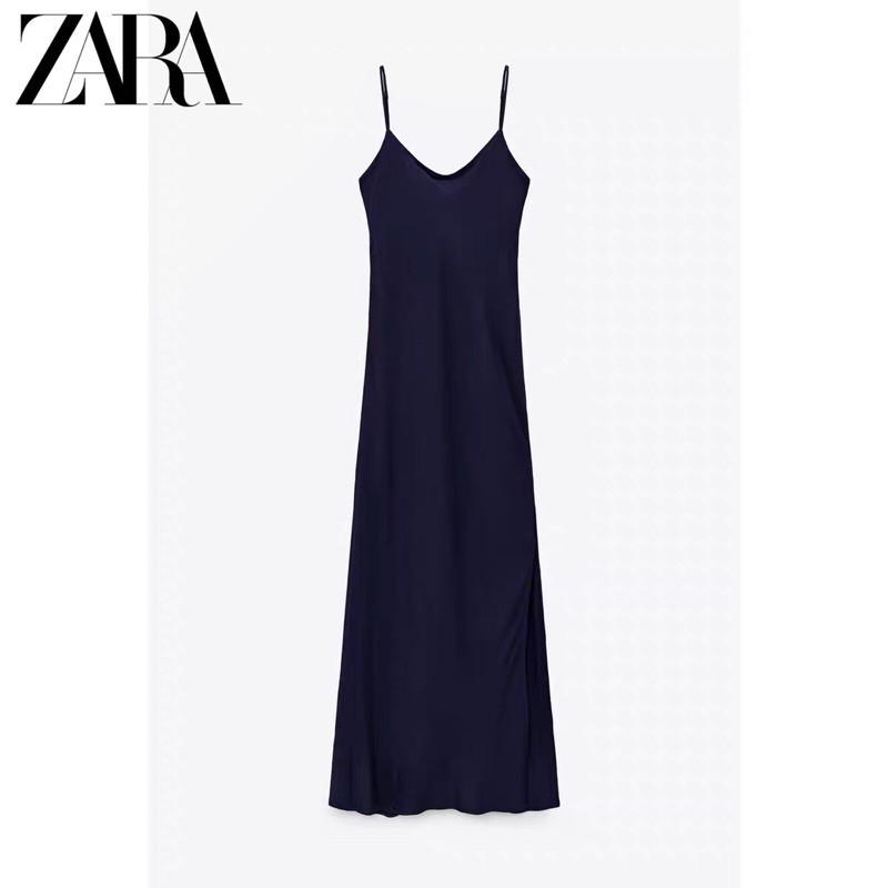 ĐẦM MAXI LỤA ZARA XANH DƯƠNG