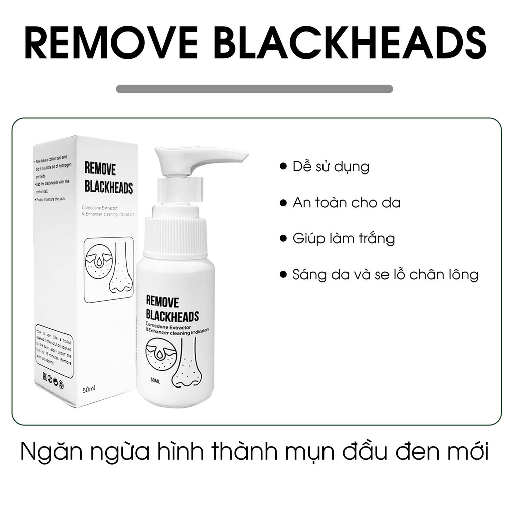 Dung dịch xử lí sợi bã nhờn và mụn đầu đen vùng mũi Remove Blackheads - Ủ mụn Remove Blackheads Lepit Cosmetic