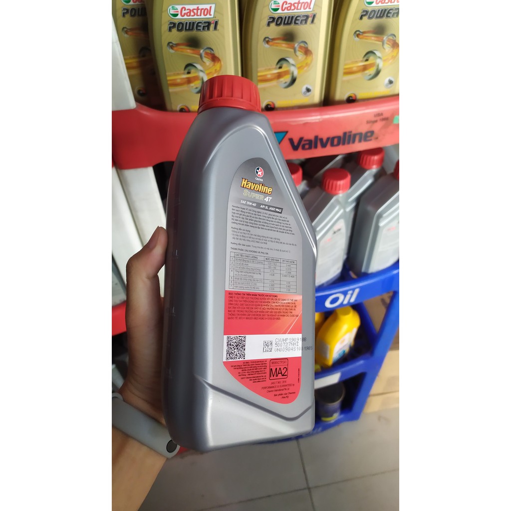 Dầu nhớt Caltex Havoline Super 4T SAE 15W-40 1L dùng cho xe số