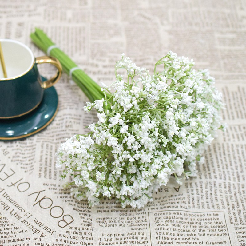 16pcs/set Hoa Gypsophila hoa giả décor Giả Có Hơi Thở Dùng Trang Trí Tiệc Cưới trang trí nhà cao cấp