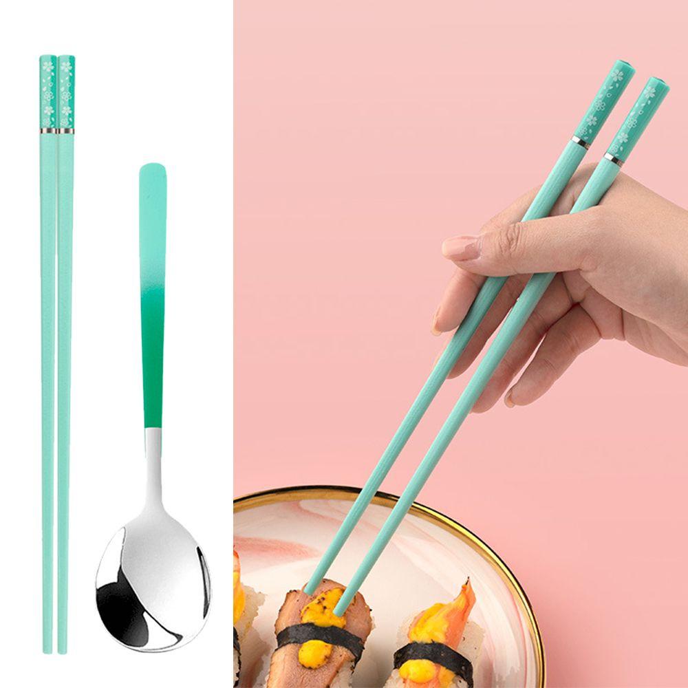 1 Đôi Đũa Hợp Kim Chống Trượt Thân Thiện Với Môi Trường In Họa Tiết Hoa Anh Đào