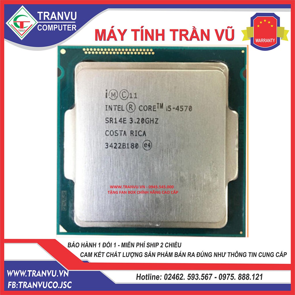 CPU Intel Core i5 4570 - 3.2Ghz thế hệ 4 chính hãng chạy main LGA 1150 | WebRaoVat - webraovat.net.vn