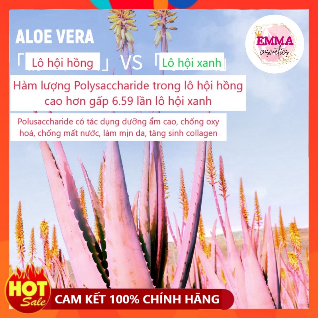 Gel hồng nha đam lô hội SAKOSE Pink Aloe Vera dưỡng ẩm sâu 250g (SKS39)