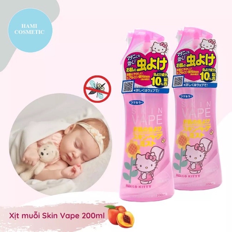 [Chính Hãng] Xịt Chống Muỗi Và Côn Trùng Skin Vape Xịt Muỗi Cho Bé Nhật Bản 200ml Bảo Vệ Làn Da Cho Bé An Toàn