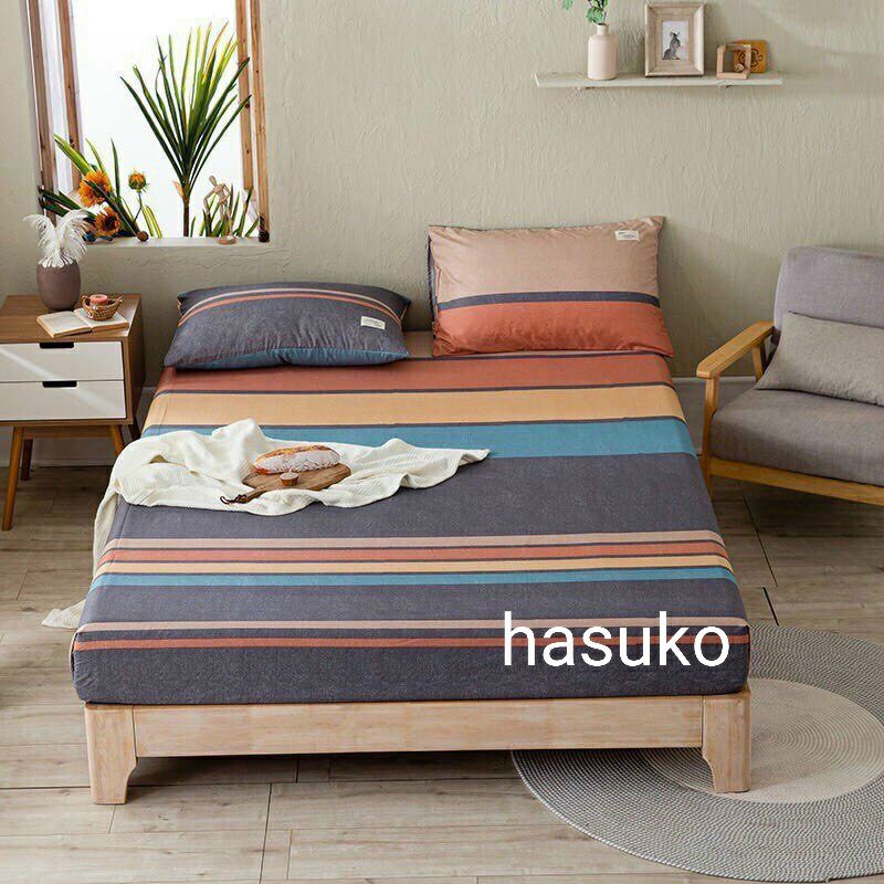 Bộ ga gối 3 món cotton tici đũi kẻ nhập khẩu.hasuko đủ màu.đủ mọi kích thước