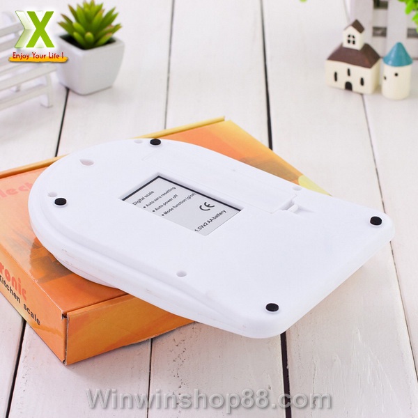 Cân điện tử nhà bếp mini Electronic Kitchen Scale cân thực phẩm 5Kg – 1G kèm pin (CÂN MỎ TRÒN)