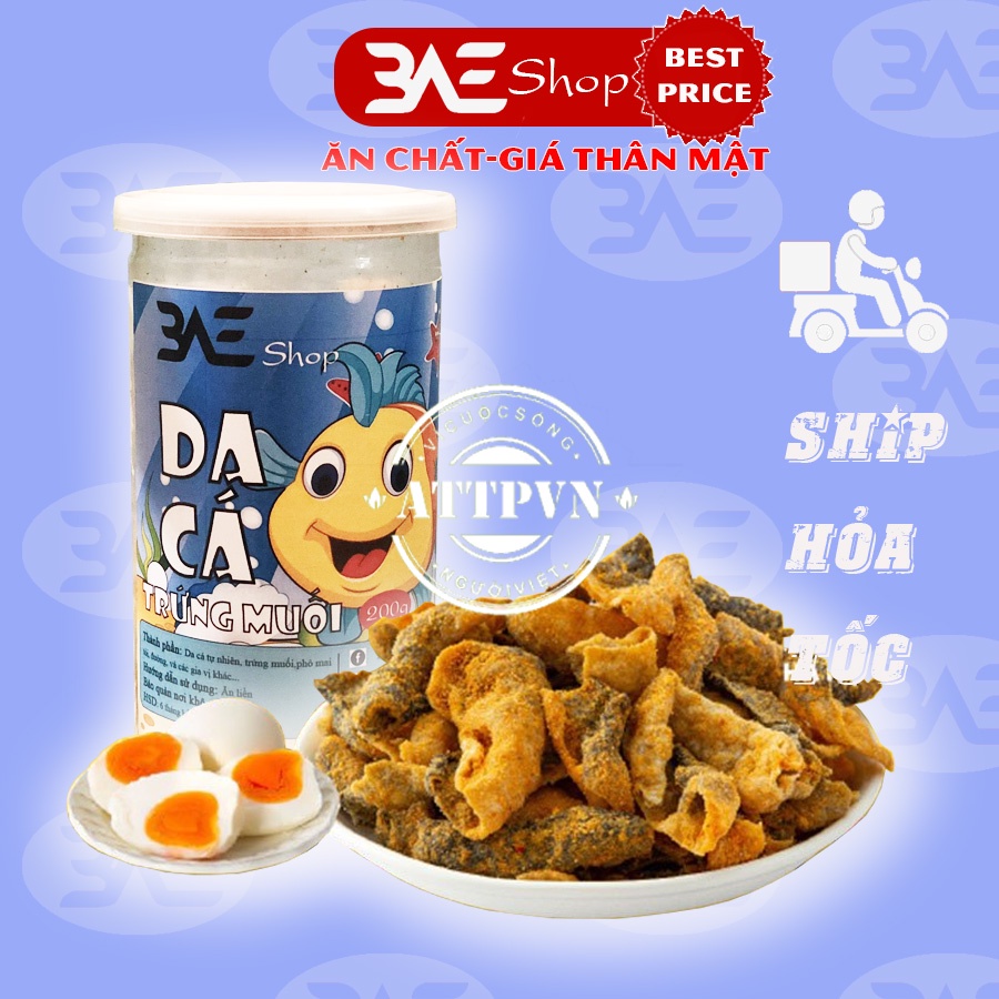 Da cá trứng muối loại hộp 200g shop 3AE đồ ăn vặt ngon bổ rẻ Hà Nội