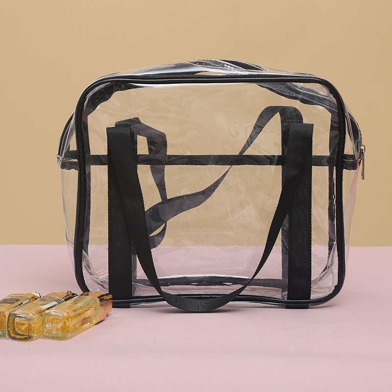 Túi Đựng Mỹ Phẩm Bằng PVC Trong Suốt Hai Tay Cầm Sức Chứa Lớn