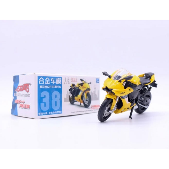 XE MÔ HÌNH MOTO Siêu xe YAMAHA YZF-R1 | MSZ tỷ lệ 1:18 màu Vàng