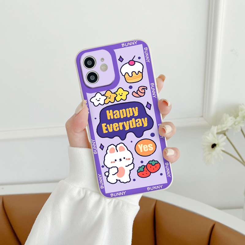 Ốp iphone vuông viền màu bảo vệ cam happy everyday ốp iphone 6s plus /7plus/8/8plus/x/xr/xs/11/12/13/pro/max/plus/promax