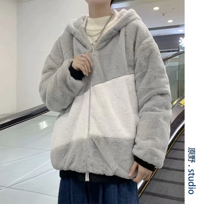 Áo khoác phao đệm cotton lông cừu phong cách harajuku hồng kông thời trang mùa đông 2021 dành cho nam