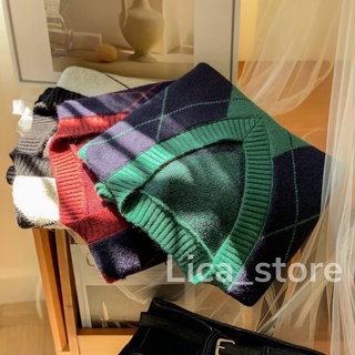 Áo gile len nữ quả trám oversize LICA_ A02