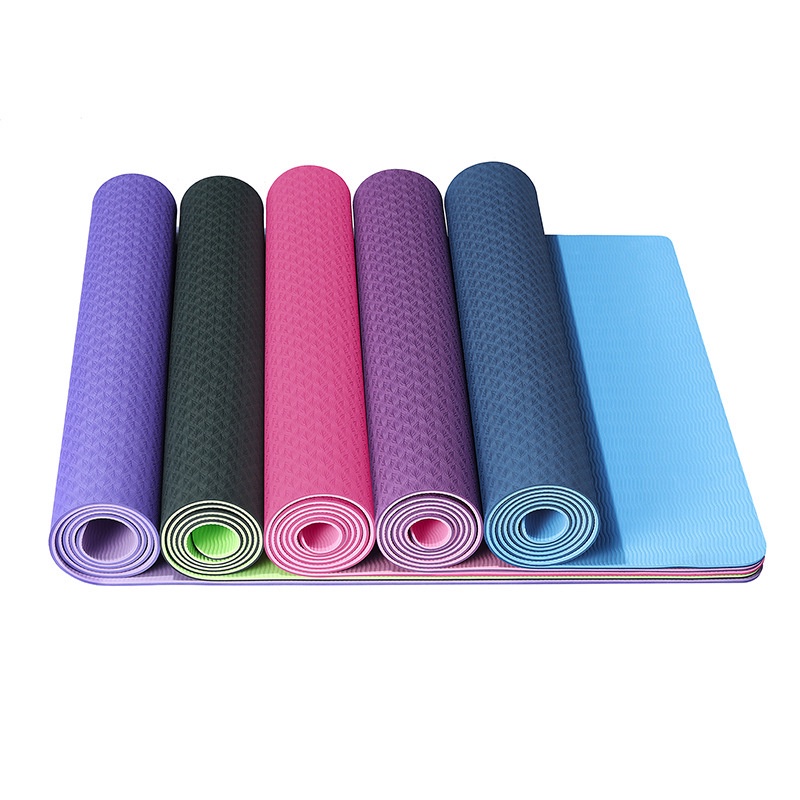 Thảm tập yoga TPE 6mm cao cấp, tặng kèm túi đựng