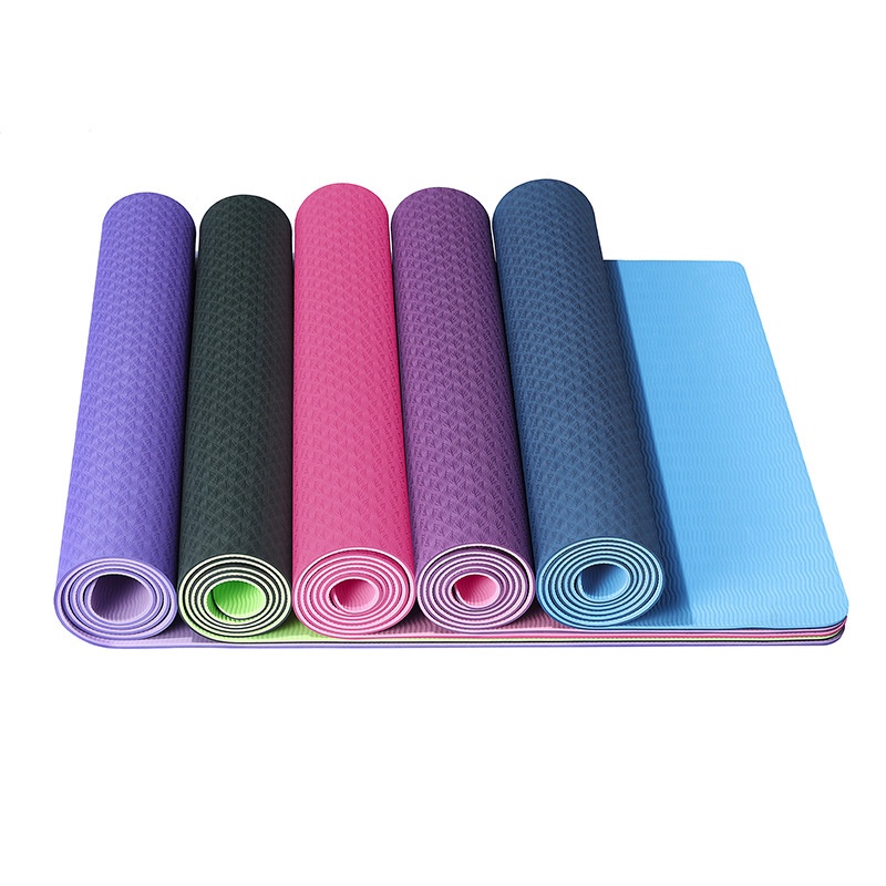 Thảm tập yoga TPE 6mm cao cấp, tặng kèm túi đựng (giao màu ngẫu nhiên )