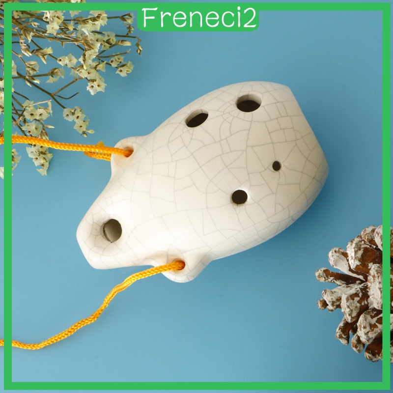 [FRENECI2] Pro 6 Hole Alto C Key Ocarina Ceramic Music Instrument with Lanyard