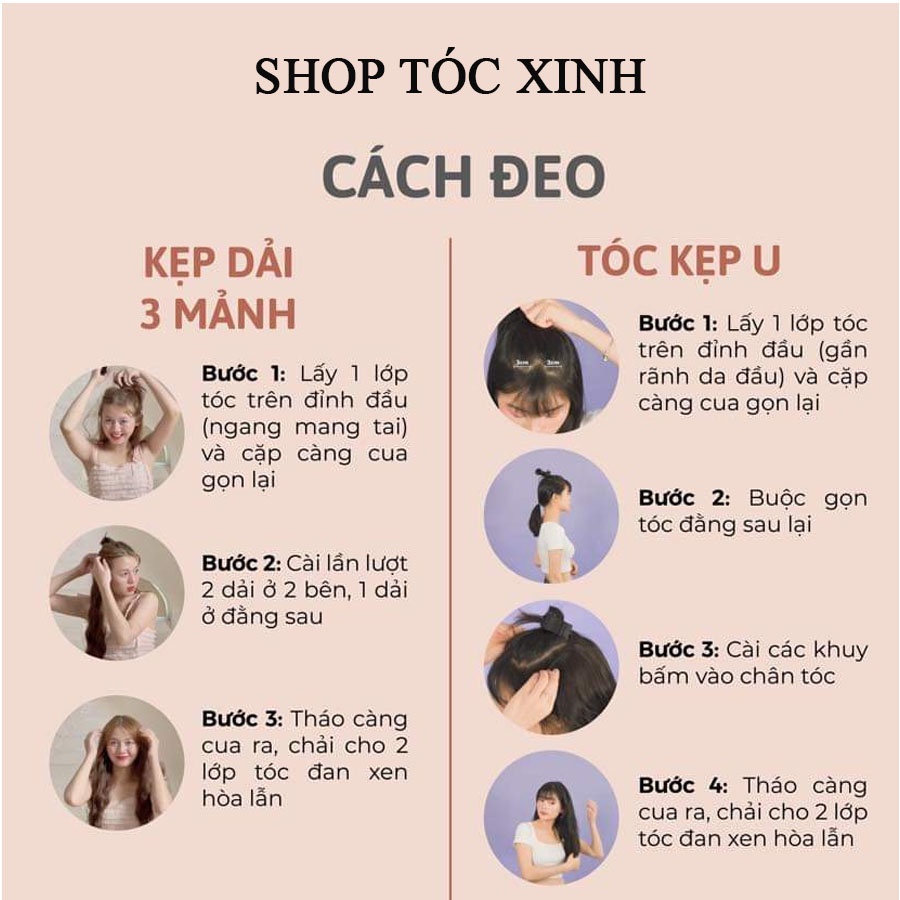 Tóc Kẹp Dải Xoăn Sóng Tiện Dụng, Tóc Kẹp Làm Phồng Tóc