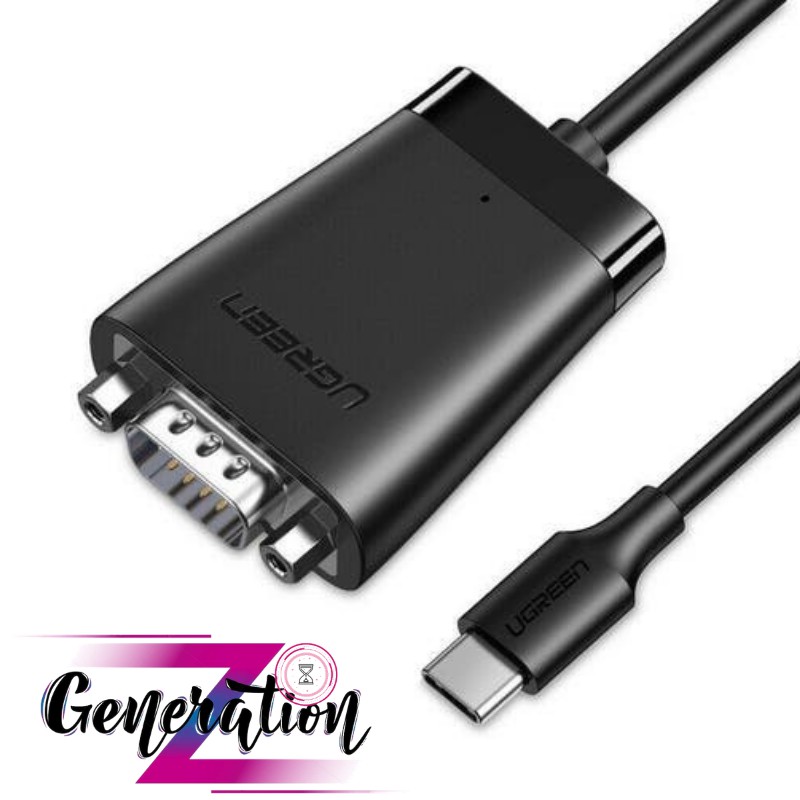 Cáp chuyển USB Type-C ra Rs232 cổng com 9 chân màu đen Ugreen 70612