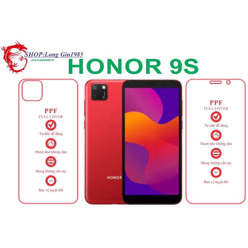 Honor 9S miếng dán trong Ppf  mặt trước mặt sau chống va đập chống trầy xước tốt