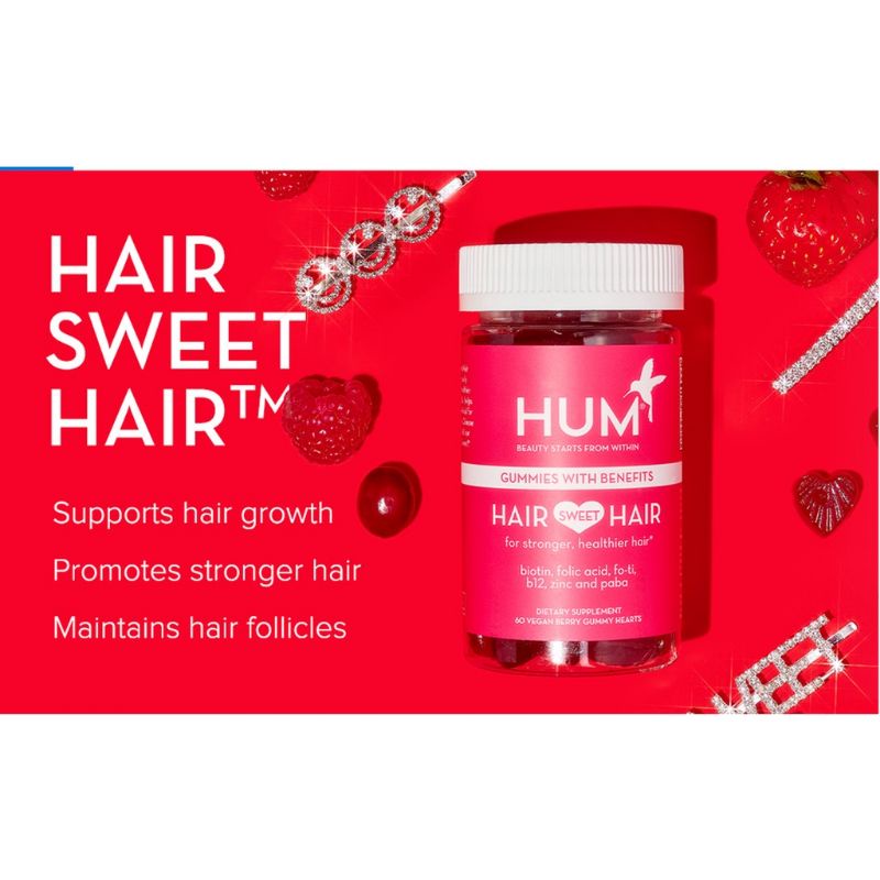 Kẹo dẽo mọc tóc , khoẻ móng chứa Biotin Hum Hair Sweet Hair Gummies ( 60 viên )