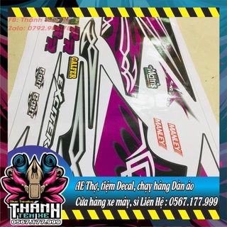 Tem Exciter 2006 mẫu lửa tím rời cho xe đen trắng (bộ)