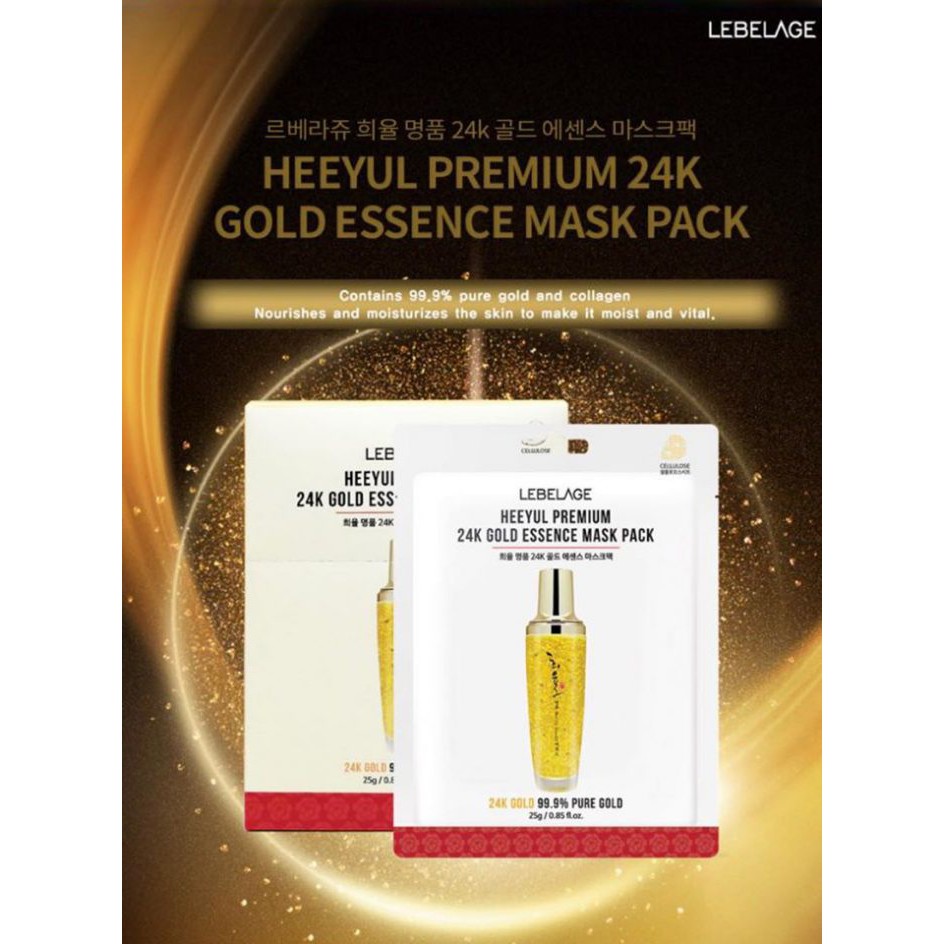 Mặt Nạ Vàng Lebelage Hee Yul Premium 24K Gold Essence Mask Pack 25g KBeauty