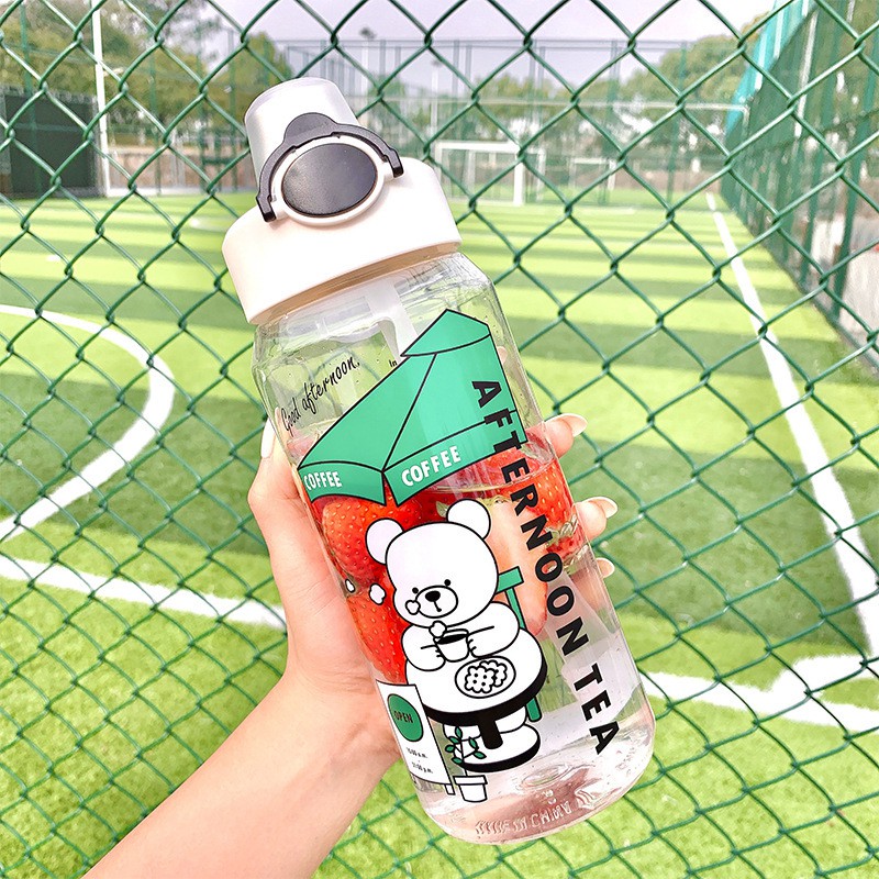 Bình nước dung tích 800ml kèm ống hút tiện dụng - UniLabel