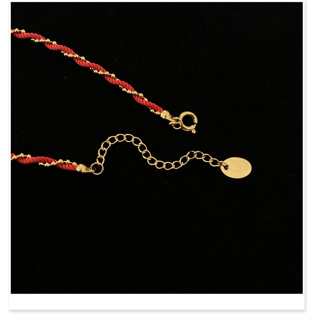 Vòng tay lắc tay nữ titan phối chỉ đỏ hồ lôS1-311 - CAM KẾT KHÔNG GỈ, KHÔNG BAY MÀU - BẢO HÀNH 12 THÁNG