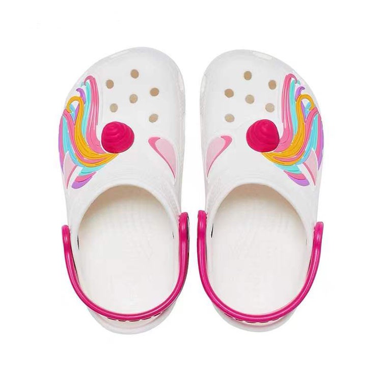 Giày Crocs Đi Biển Họa Tiết Kỳ Lân Đáng Yêu Cho Bé Gái