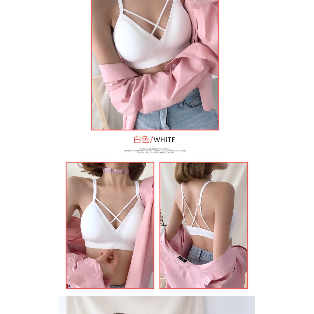 Áo Lót Bra Cotton Dây Đan Chéo Ngực Và Lưng Sexy mã CR3