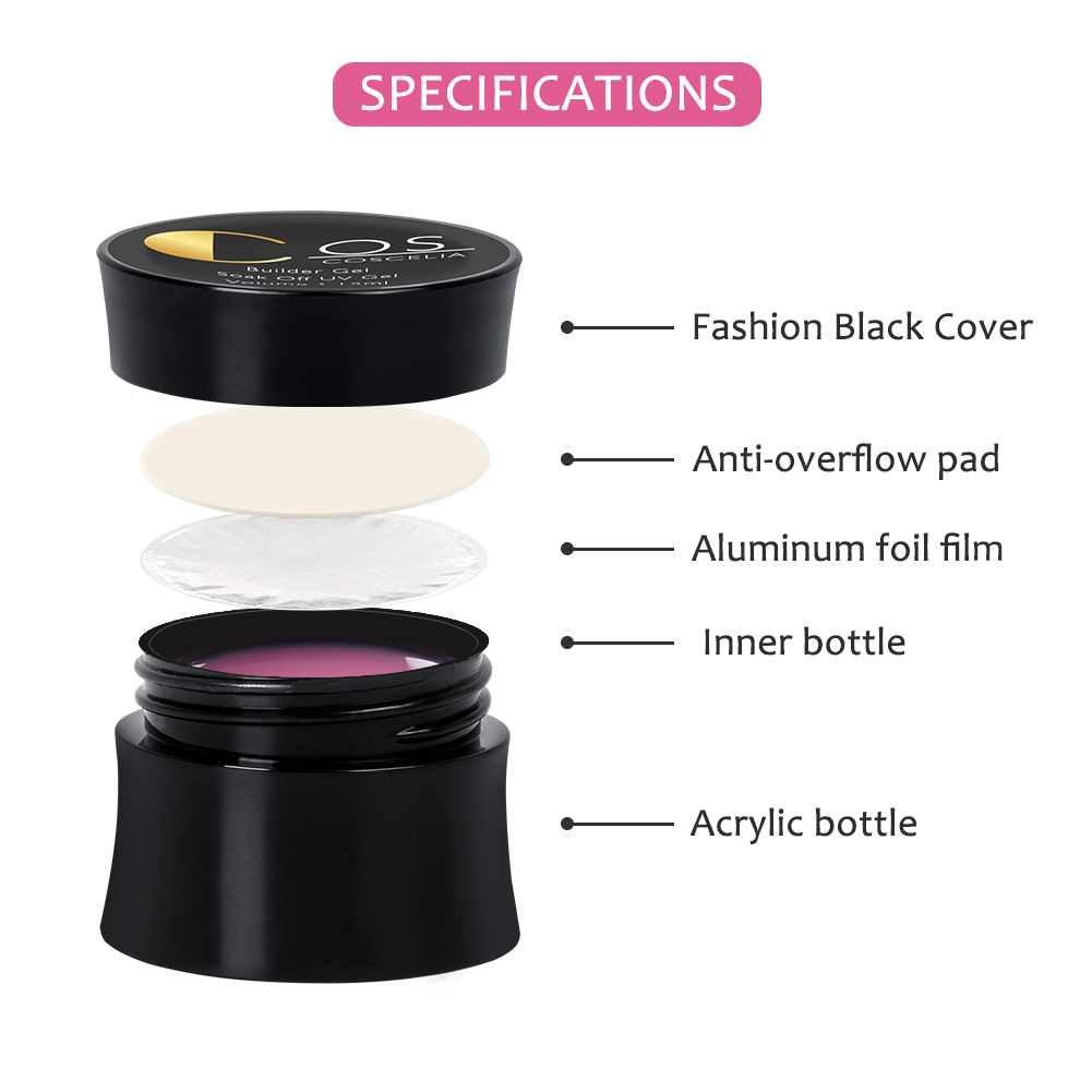 [Hàng mới về] Gel đắp móng UV 15ml có 5 màu tùy chọn chất lượng cao