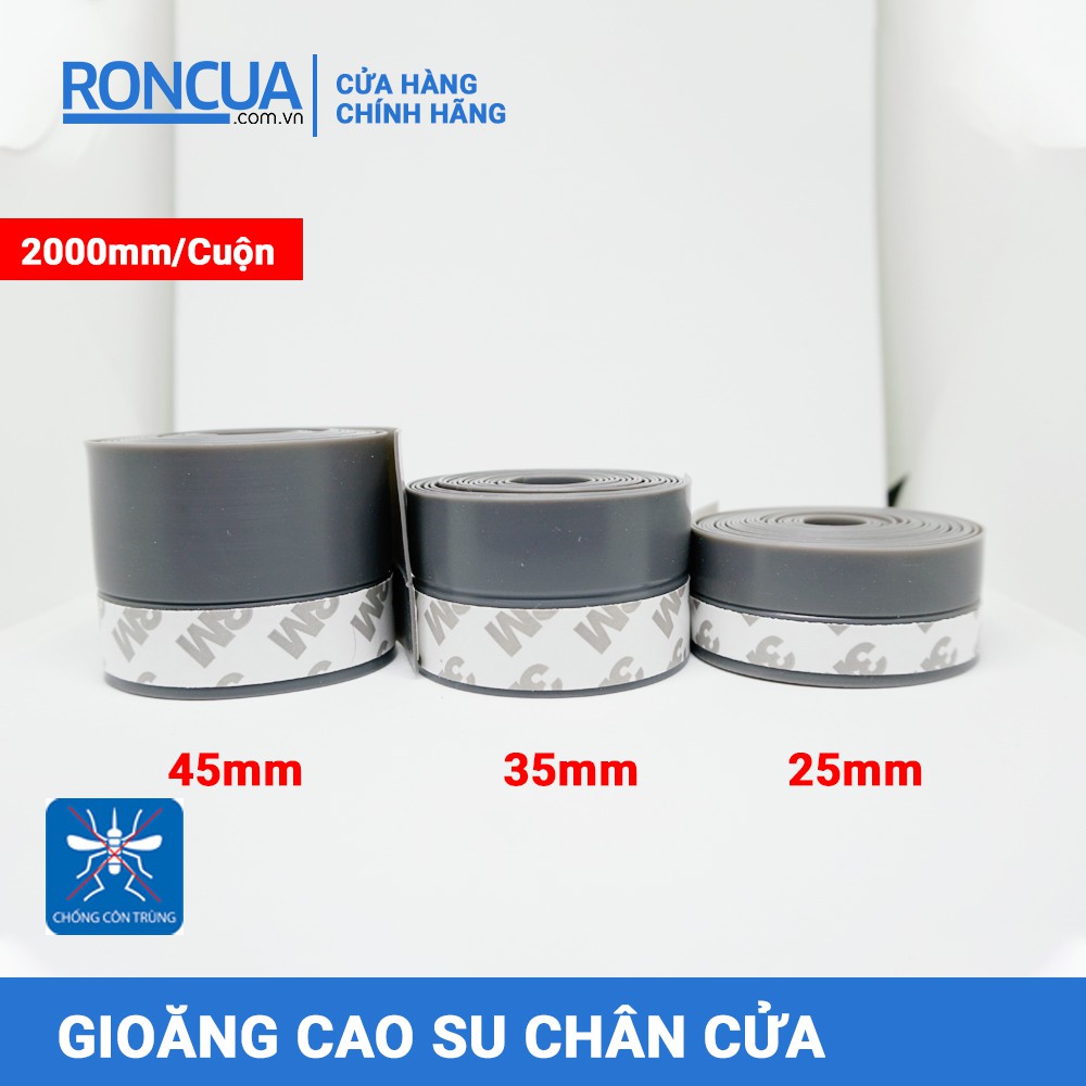 Gioăng cao su chân cửa màu xám 25mm 35mm 45mm ngăn ngừa côn trùng, bụi cẩn